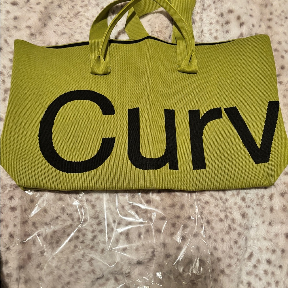 Lemongrass Sean Brown Tote Bag with Bold Black Lettering - Picture 2 of 4